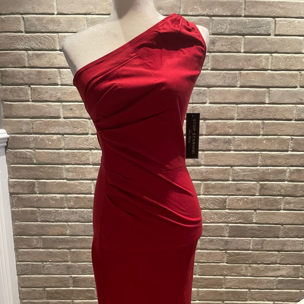 NWT Alicia Estrada one shoulder red dress size 8